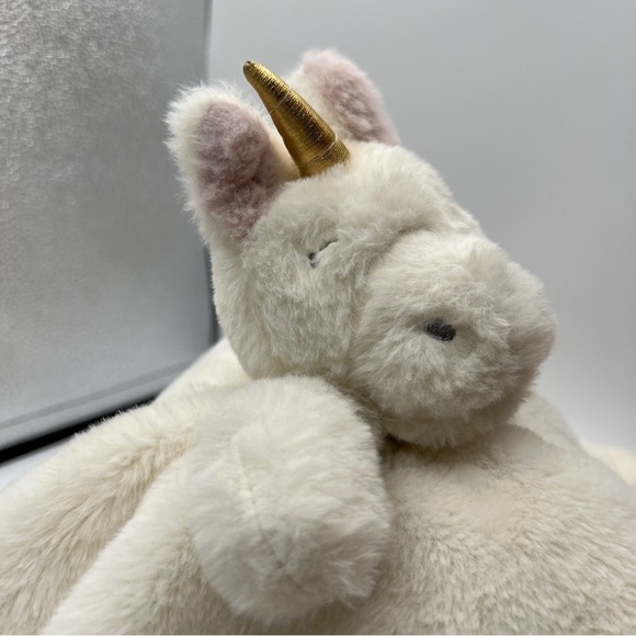 Baby Unicorn Soft Plush Security Blanket Stuffed Animal Fuzzy Soft White Toy. - Picture 8 of 9